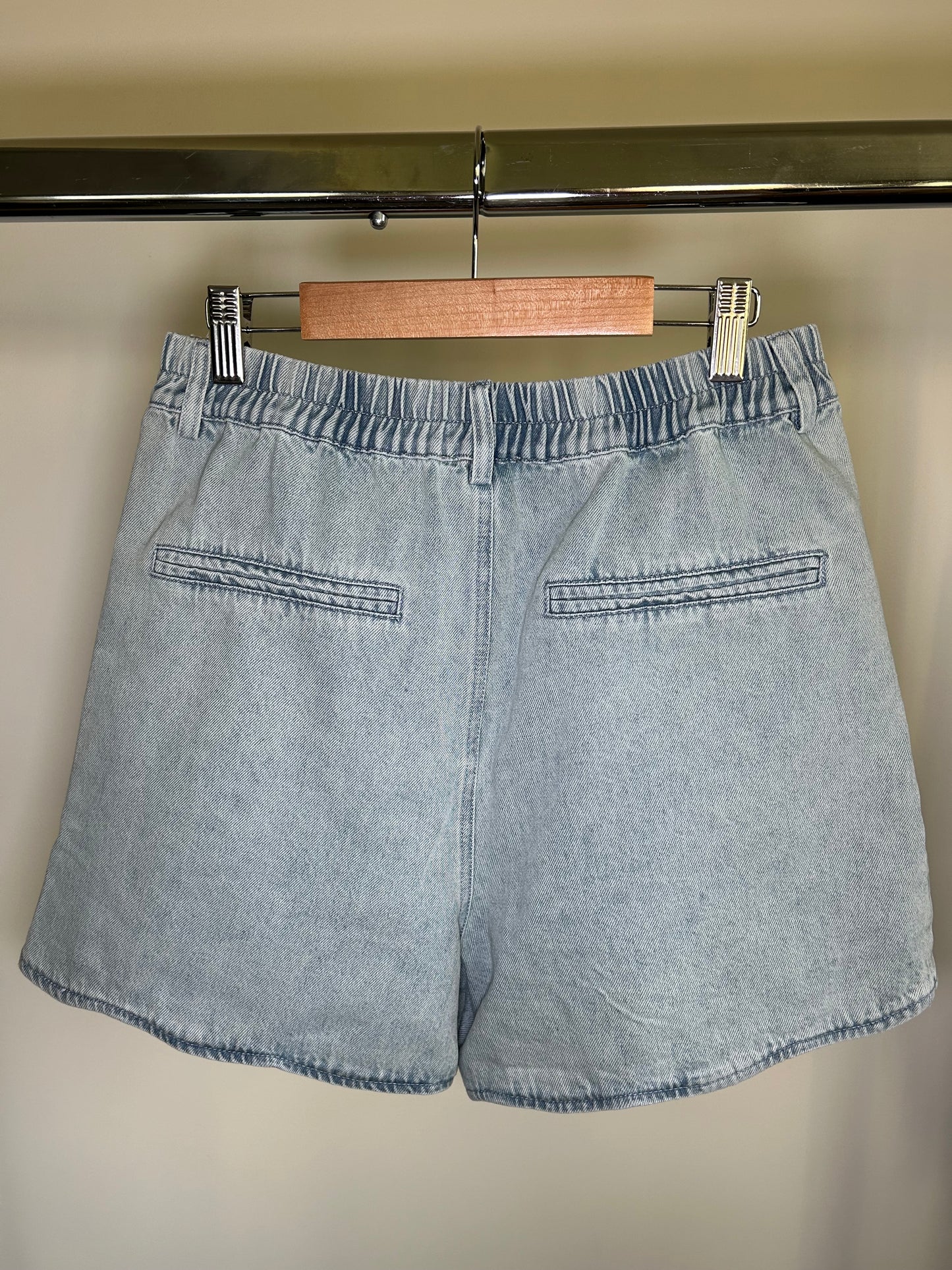 Scalloped Denim Shorts