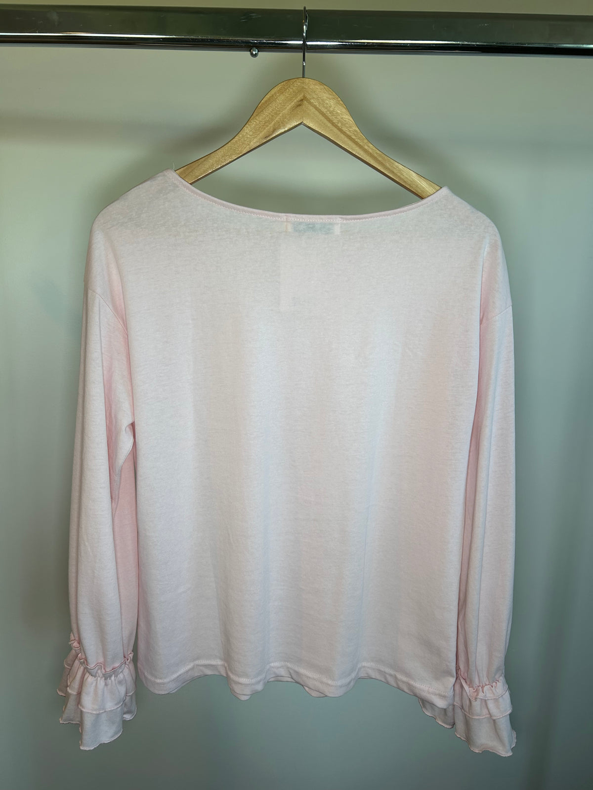 Pink Ruffle Cuff Top