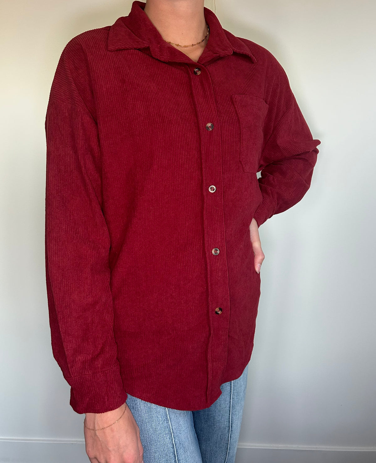 Burgundy Corduroy Top