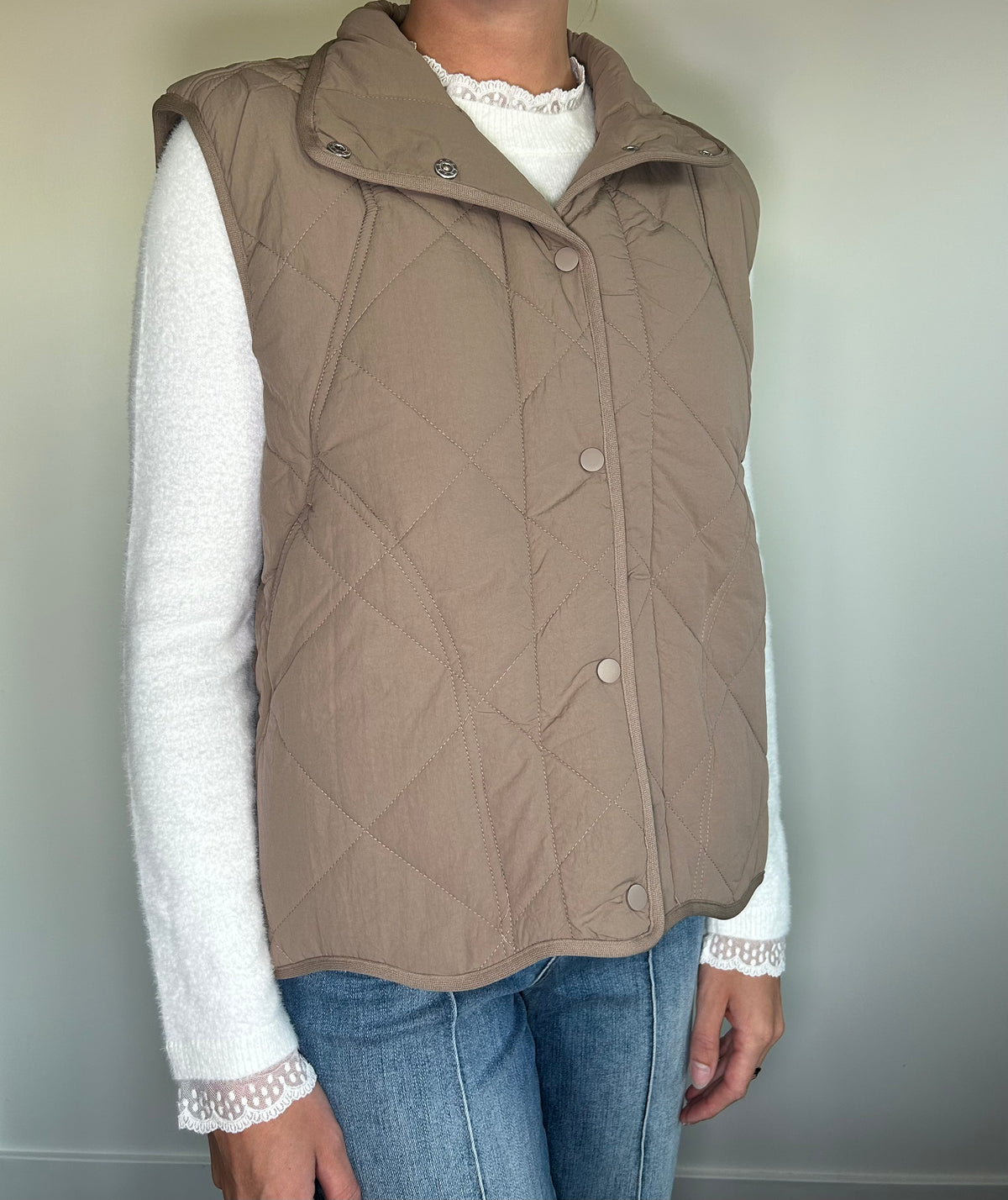 Tan Puffer Vest