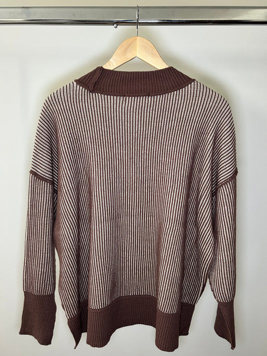 Brown Two Tone Sweater