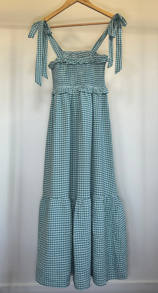 Teal Gingham Dress