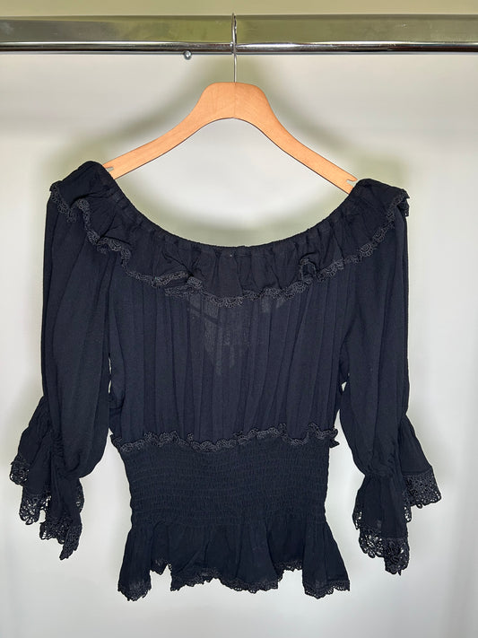 Black Boho Blouse