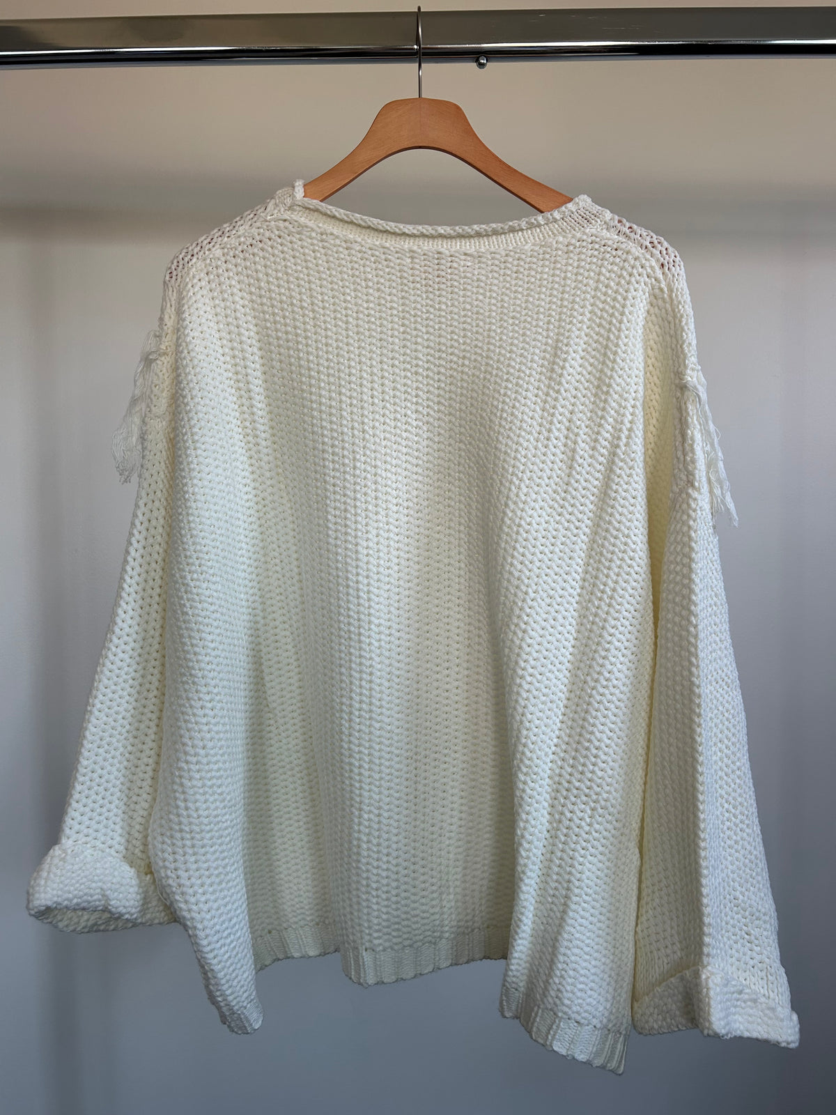 Ivory Fringe Sweater