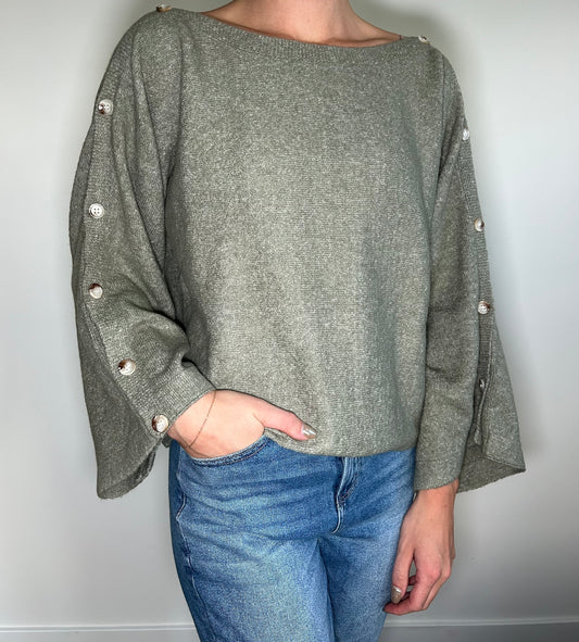 Button Down Sleeve Sweater