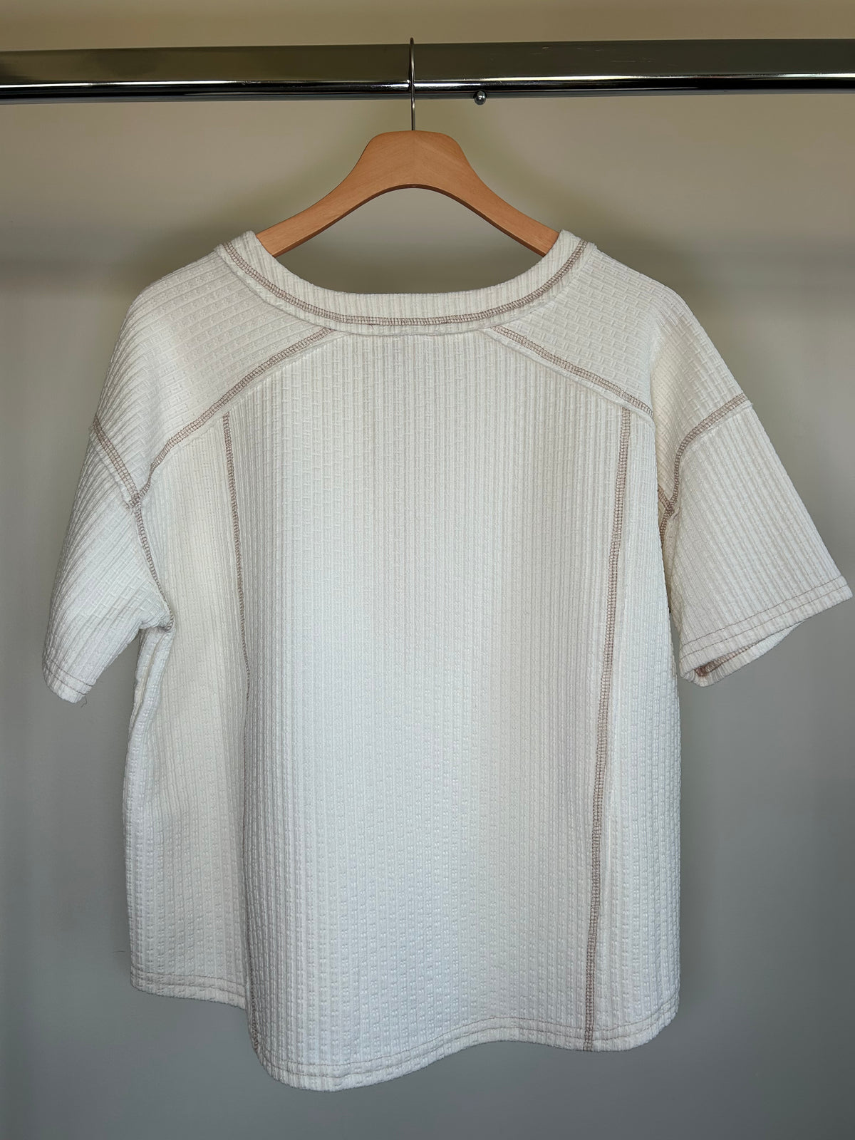 Cream Textured Tee