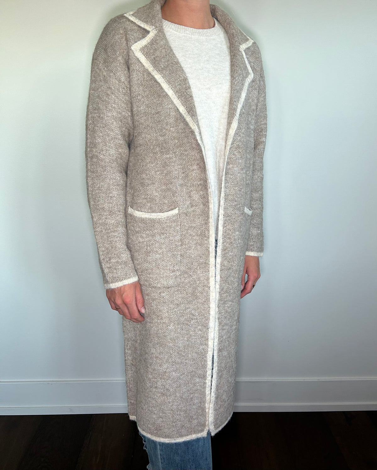Long Beige Cardigan