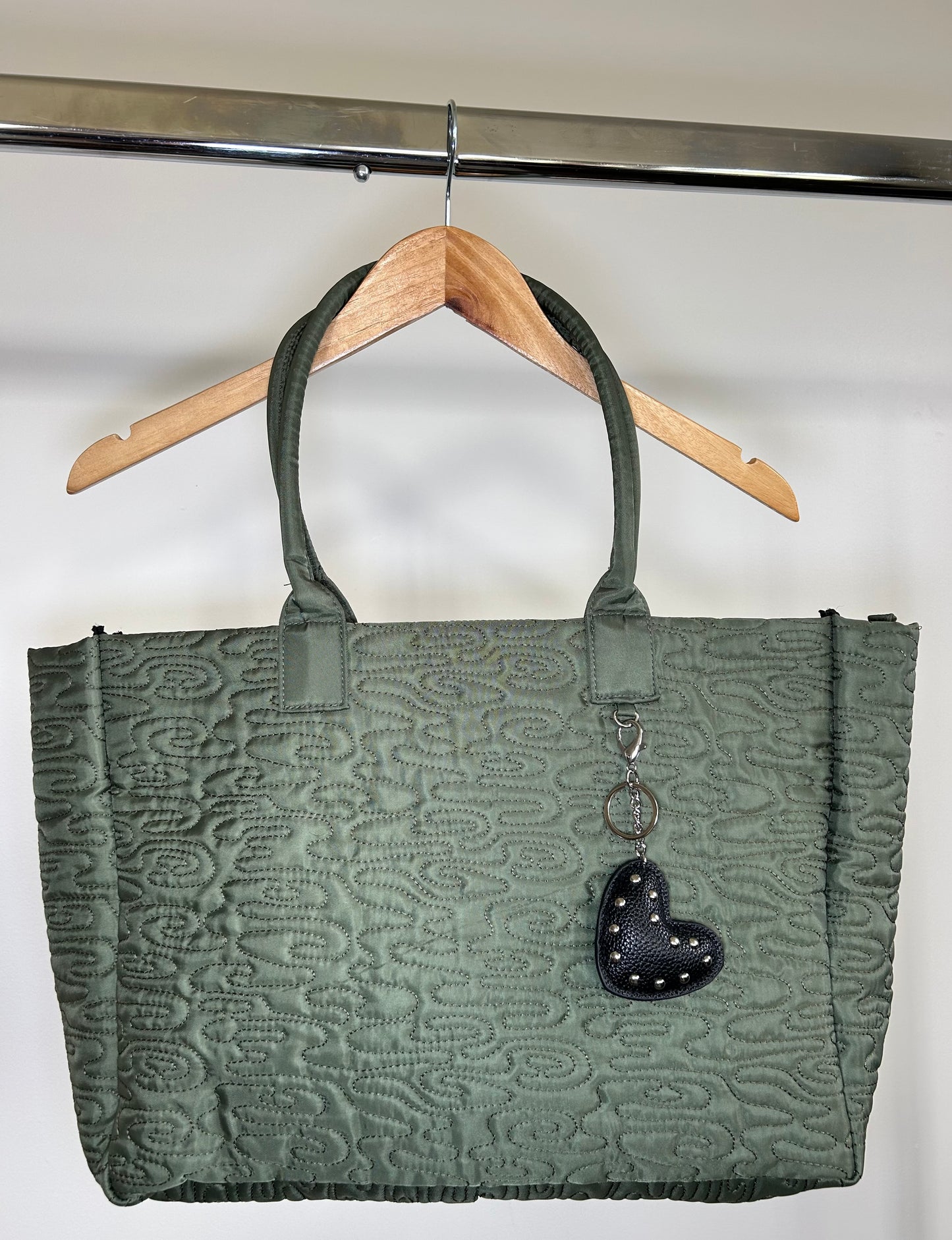 Army Green Quilted Bag