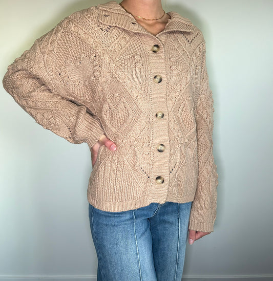 Mock Neck Button Down Sweater