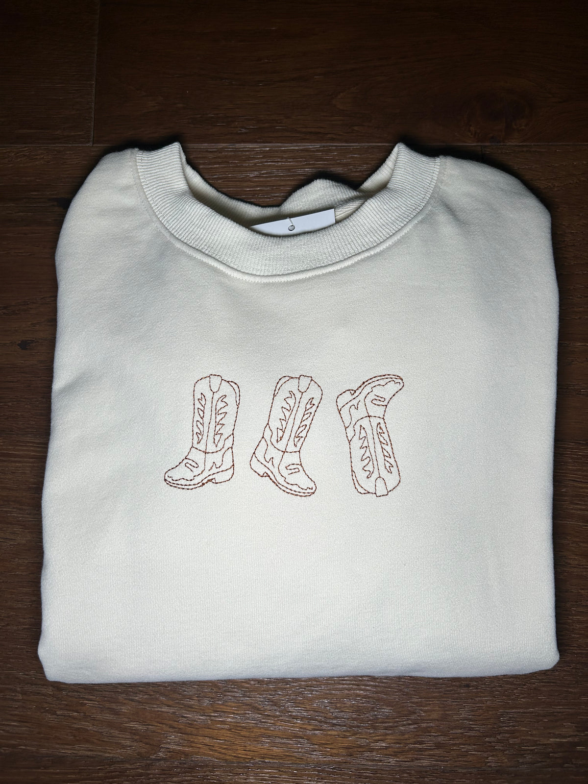 Western Embroidered Crew Neck