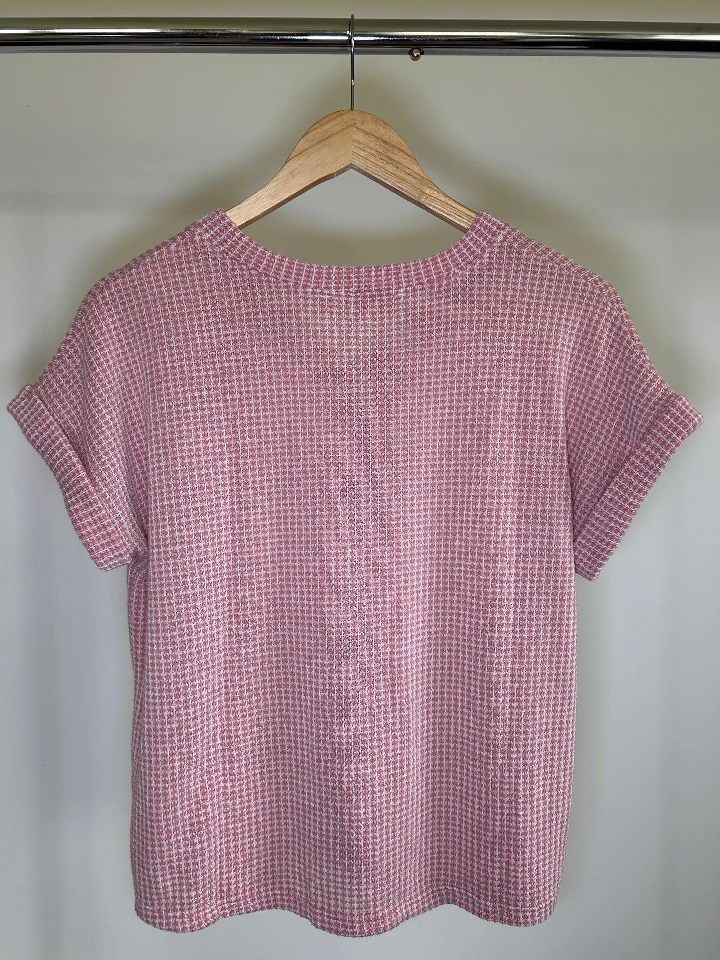 Pink Knit Buttoned Top