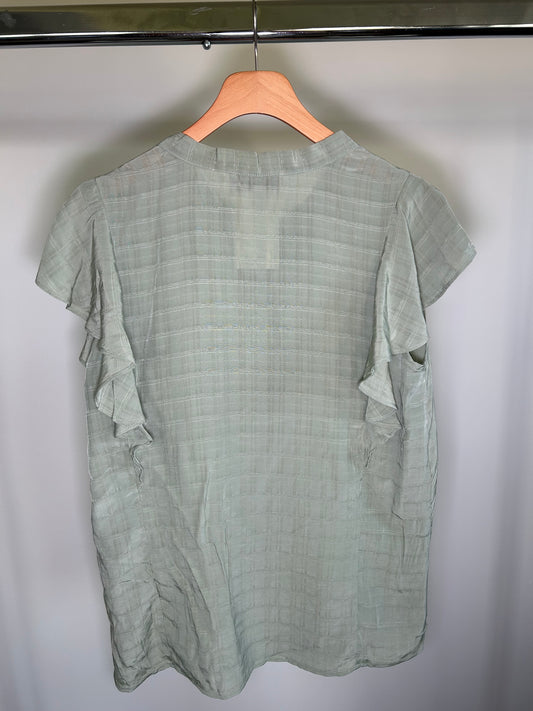 Sage Front Tie Top