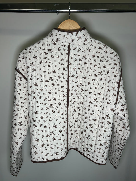 Cream and Brown Floral Jacket
