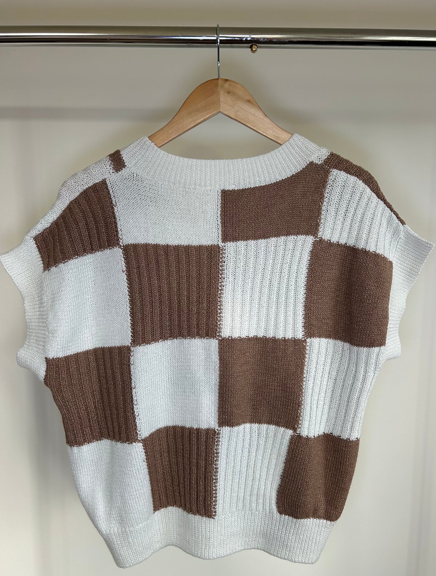 Coffee/Ivory Sweater Top