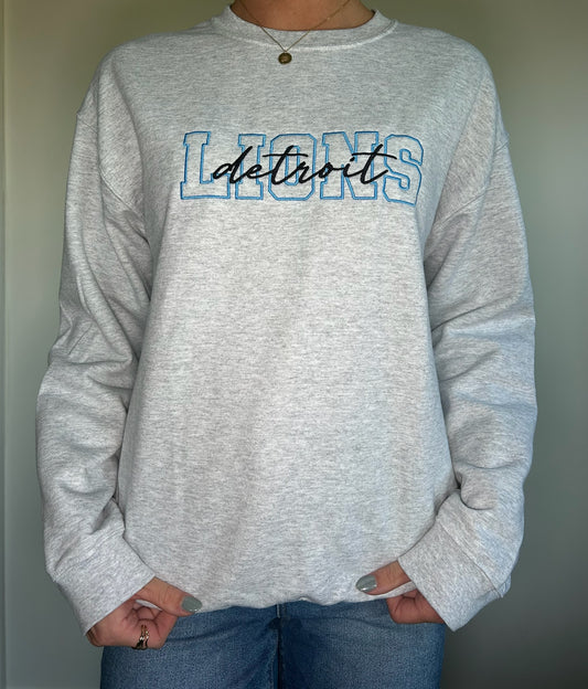 Lions Embroidered Crewneck