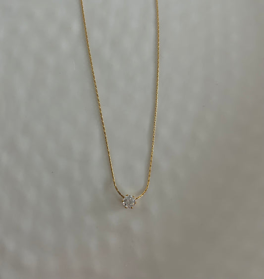 Gold Round CZ Necklace