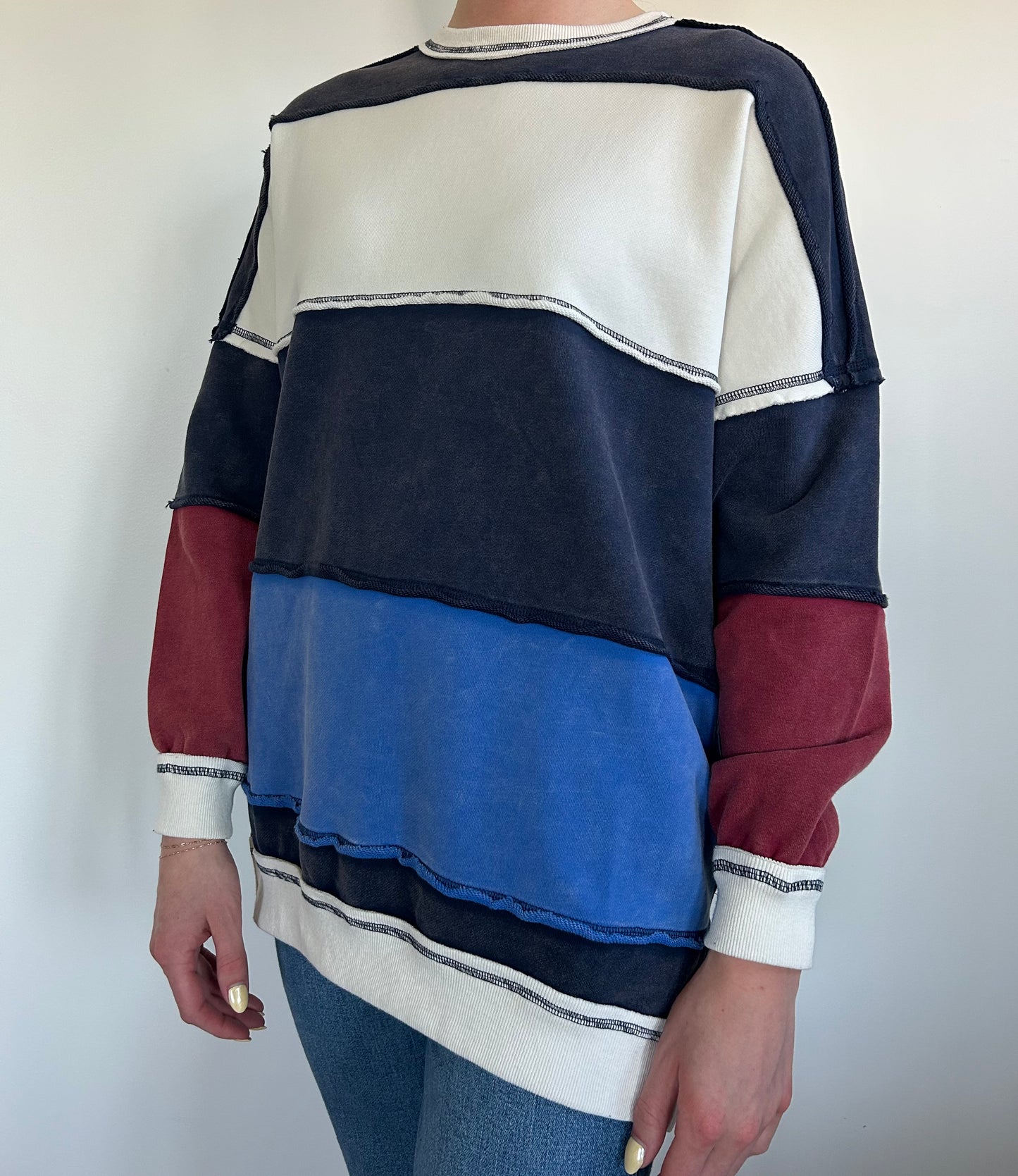 Navy Stripe Sweatshirt