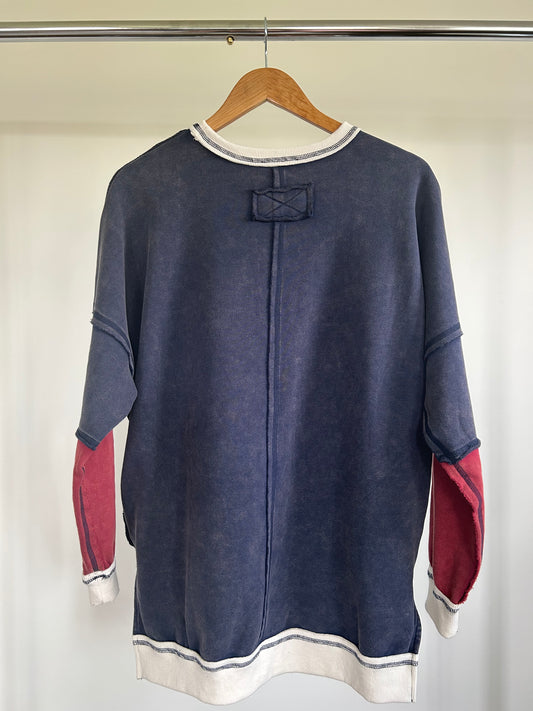 Navy Stripe Sweatshirt