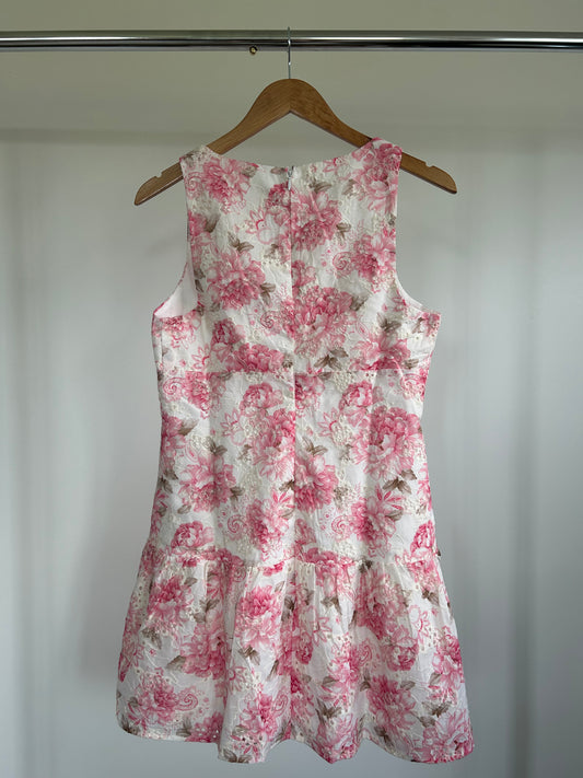 Pink and Ivory Floral Dress