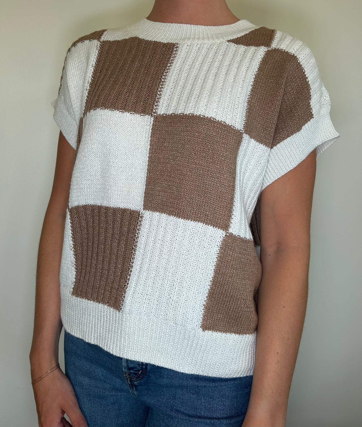Coffee/Ivory Sweater Top