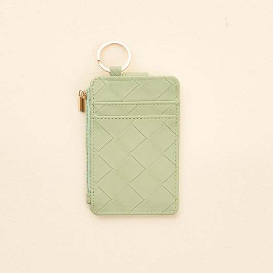 Woven Keychain Wallet - Sage
