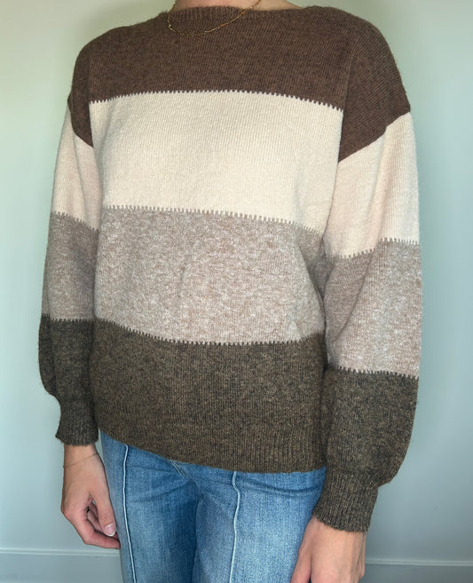 Color Block Mocha Sweater