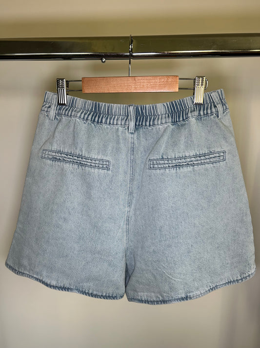 Scalloped Denim Shorts