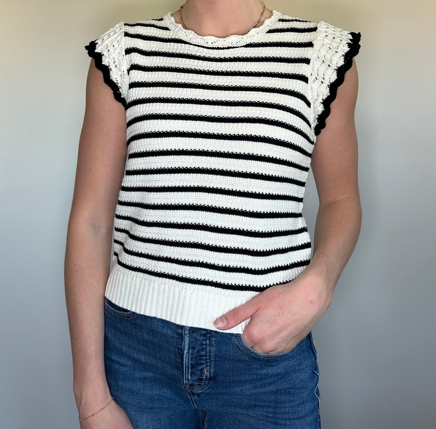 Striped Crochet Top