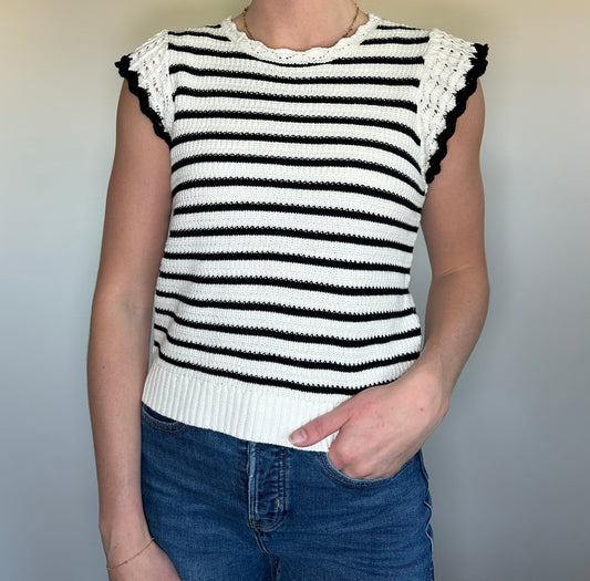 Striped Crochet Top