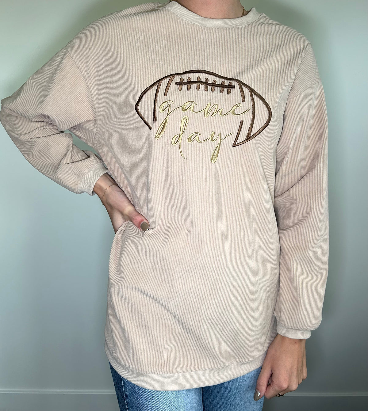 Tan “Game Day” Crew Neck
