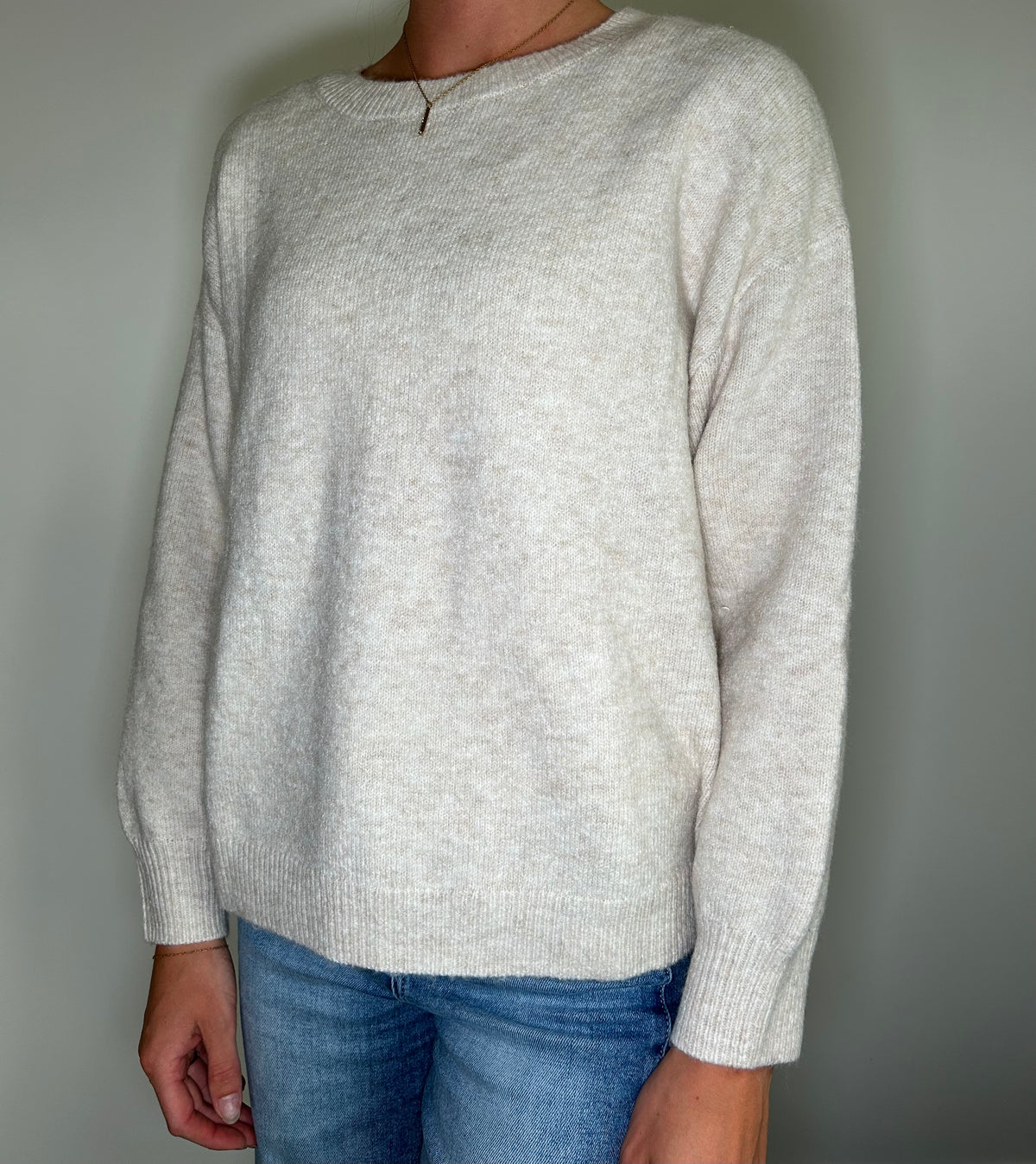 Cream Sweater with Back Bows