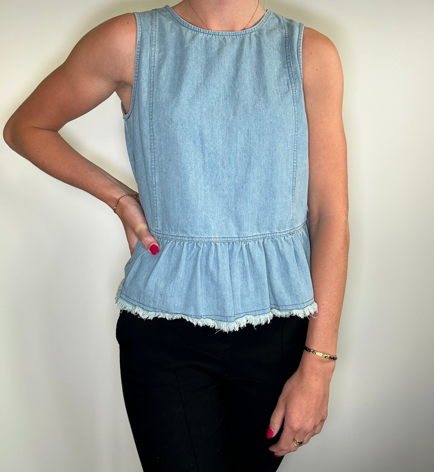 Sleeveless Denim Top