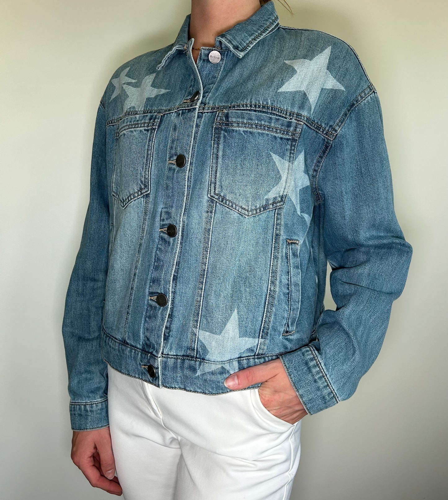 Star Printed Denim Jacket