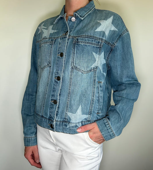 Star Printed Denim Jacket