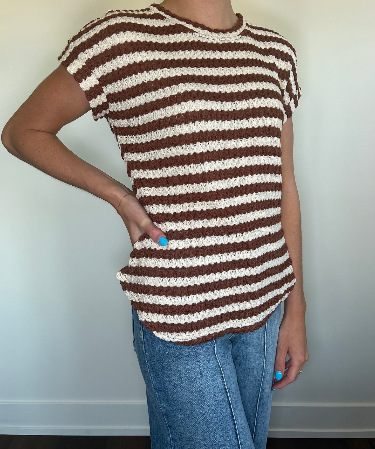 Brown Striped Top