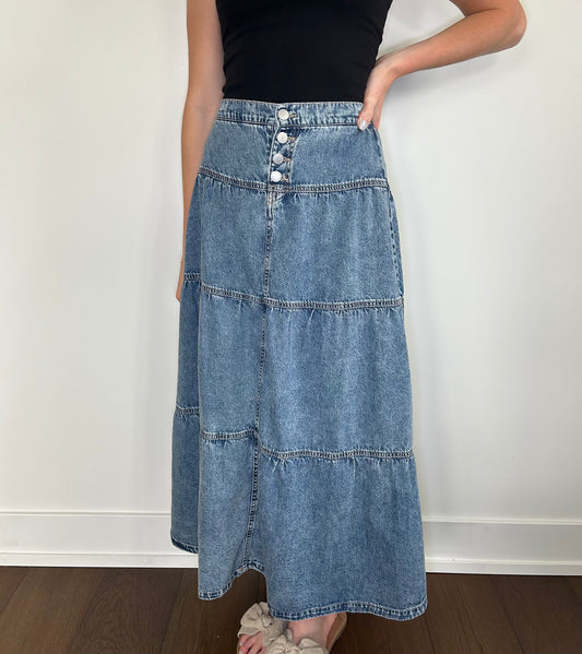 Long Denim Skirt