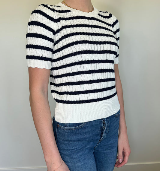 Navy Striped Top