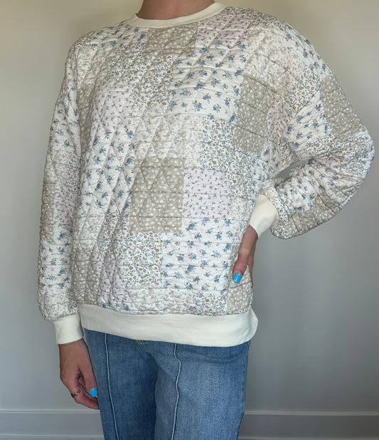 Multi Floral Patchwork Quilted Top