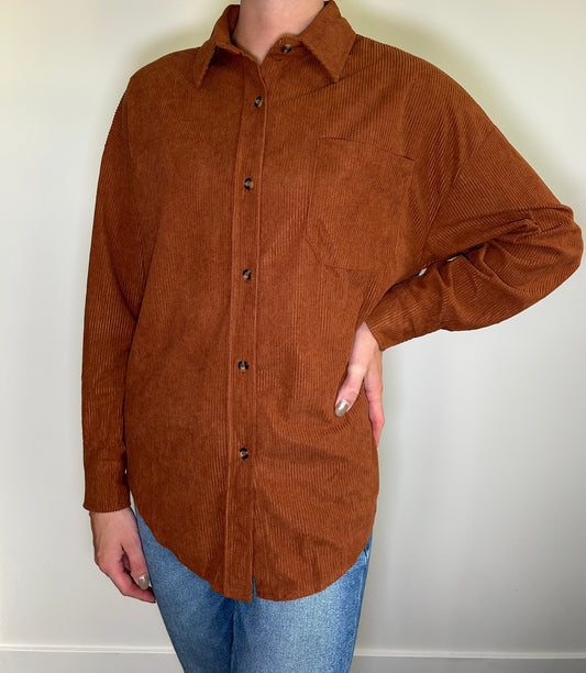 Caramel Corduroy Top