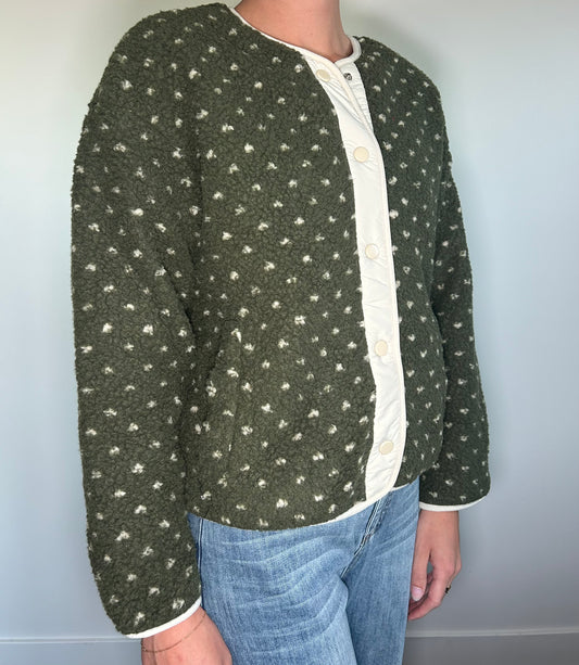Green Polka Dot Sherpa Jacket