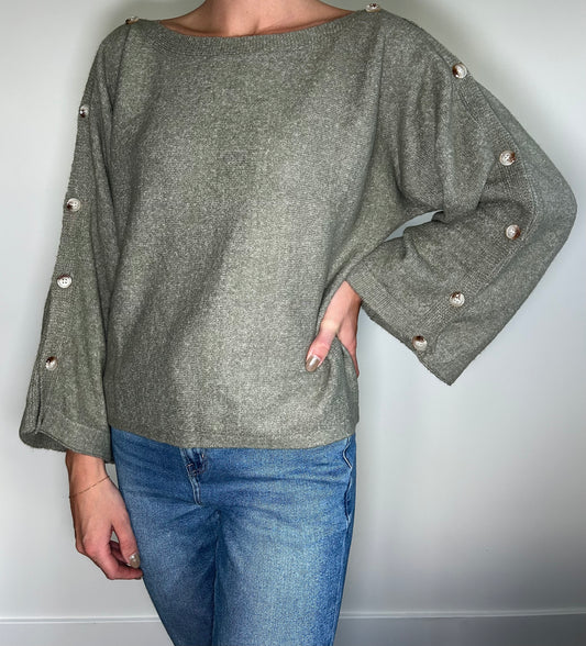 Button Down Sleeve Sweater