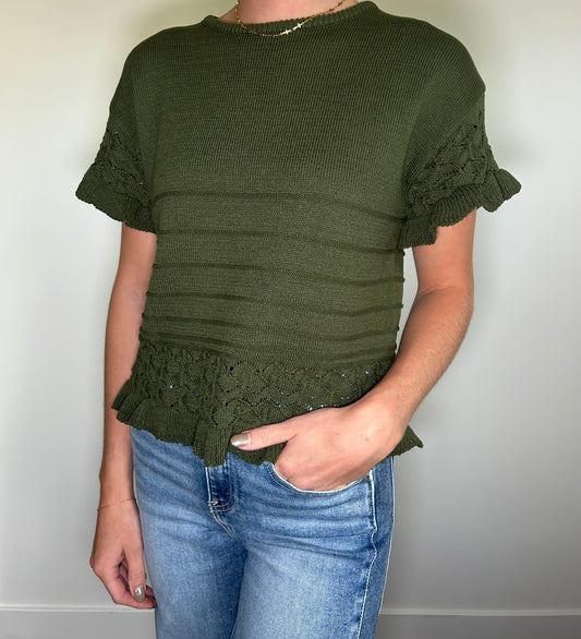 Olive Sweater Top
