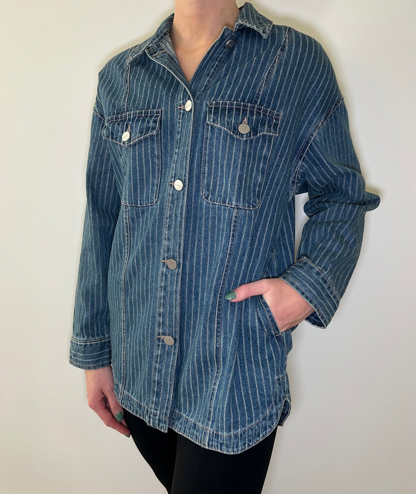 Striped Denim Shacket