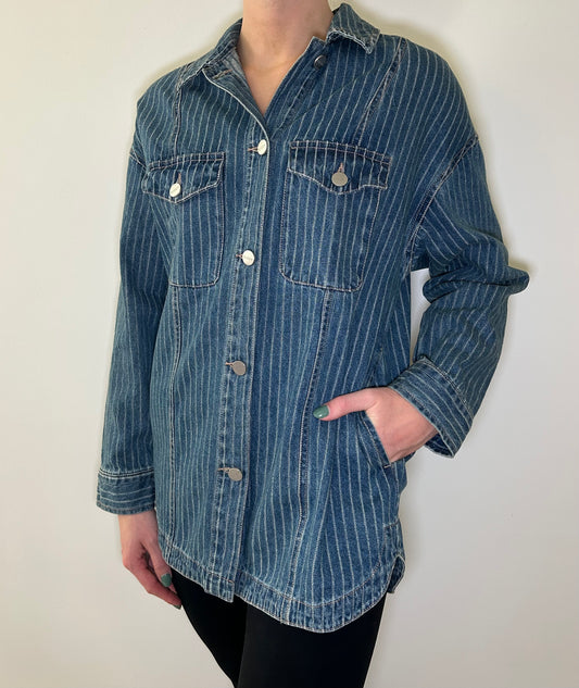 Striped Denim Shacket