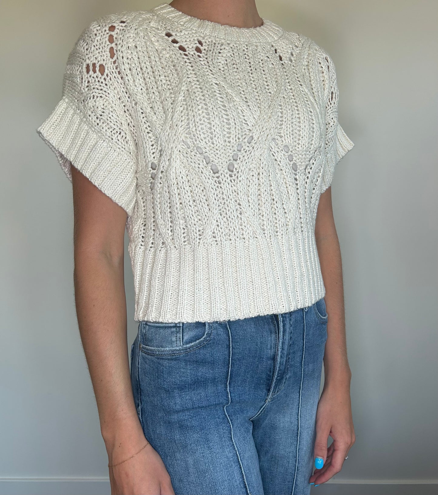 Cream Crochet Top