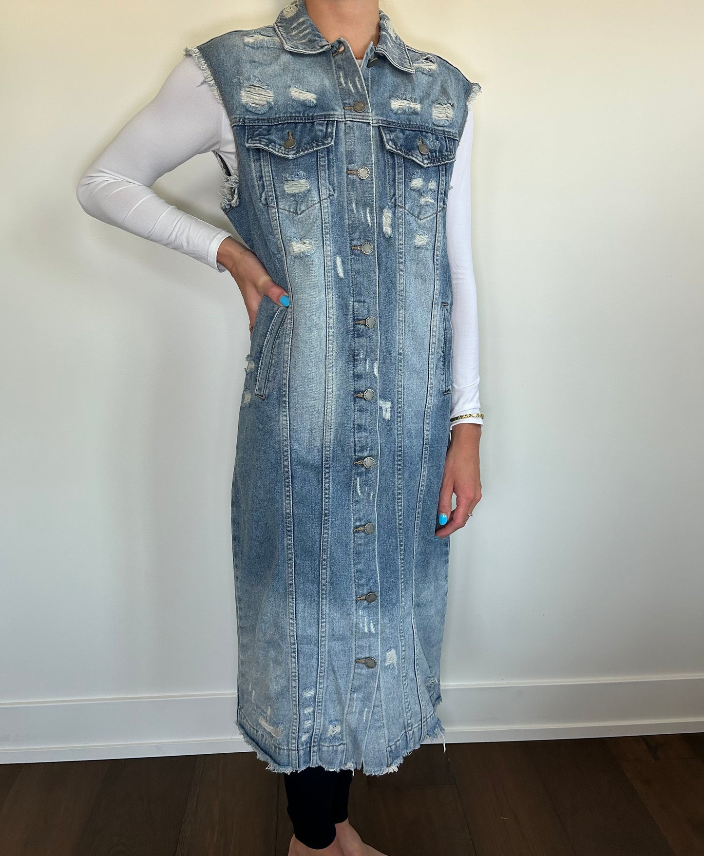 Long Denim Vest
