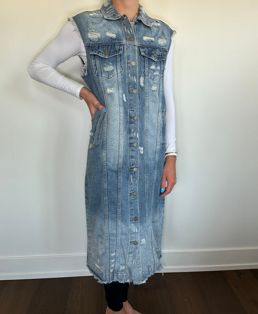 Long Denim Vest