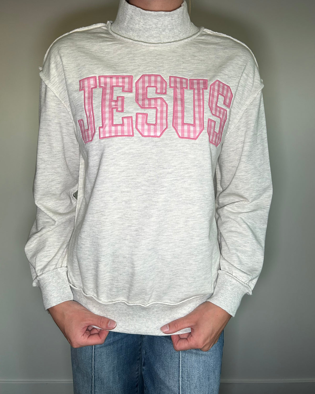 Jesus Mock Neck Sweatshirt