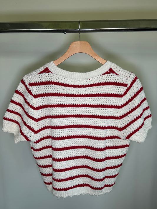 Red Striped Cardigan