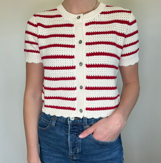 Red Striped Cardigan